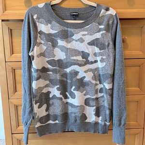 Gray Camo Sweater. Size Large